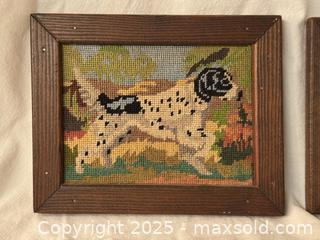 MaxSold Auction: Pair Framed Needlepoint Dogs - Victoria (British Columbia, Canada) SELLER MANAGED Moving Online Auction - Toronto Street