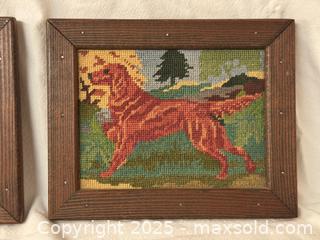 MaxSold Auction: Pair Framed Needlepoint Dogs - Victoria (British Columbia, Canada) SELLER MANAGED Moving Online Auction - Toronto Street