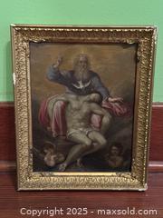 MaxSold Auction: Vintage Framed Oil Painting, After Early 17th C. Style, Holy Trinity  - Victoria (British Columbia, Canada) SELLER MANAGED Moving Online Auction - Toronto Street
