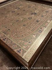 MaxSold Auction: Vintage Framed Platter with Inset Paisley Brocade Shawl  - Victoria (British Columbia, Canada) SELLER MANAGED Moving Online Auction - Toronto Street