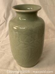 MaxSold Auction: Vintage Japanese Celadon Floral Motif Vase  - Victoria (British Columbia, Canada) SELLER MANAGED Moving Online Auction - Toronto Street
