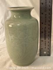MaxSold Auction: Vintage Japanese Celadon Floral Motif Vase  - Victoria (British Columbia, Canada) SELLER MANAGED Moving Online Auction - Toronto Street