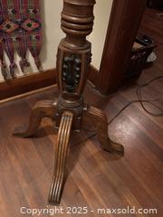 MaxSold Auction: Vintage Wooden Floor Lamp with Pleated Fabric Shade  - Victoria (British Columbia, Canada) SELLER MANAGED Moving Online Auction - Toronto Street