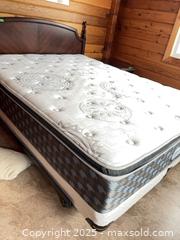 MaxSold Auction: Queen Bed Set with Dark Cherry Wood Headboard - Clarington (Ontario, Canada) SELLER MANAGED Downsizing Online Auction - Mercer Road
