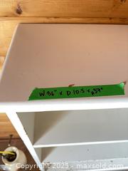 MaxSold Auction: Solid Wood Open Shelf Cabinet - Clarington (Ontario, Canada) SELLER MANAGED Downsizing Online Auction - Mercer Road