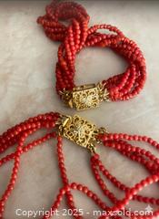 MaxSold Auction: Genuine Coral Bead Necklace and 14K Gold Earrings Set - Brampton (Ontario, Canada) SELLER MANAGED Estate Sale Online Auction - Pinellas Drive