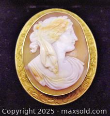 MaxSold Auction: Superb Antique 14K Solid Gold Cameo Brooch / Pendant - Aurora (Ontario, Canada) PARTNER MANAGED Downsizing Online Auction - Murray Drive