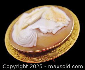 MaxSold Auction: Superb Antique 14K Solid Gold Cameo Brooch / Pendant - Aurora (Ontario, Canada) PARTNER MANAGED Downsizing Online Auction - Murray Drive