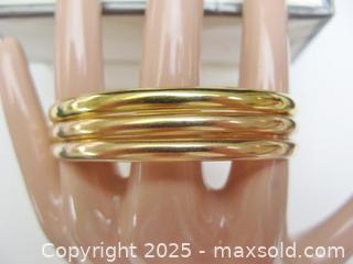 MaxSold Auction: Three 14K Gold Bangle Bracelets  - Aurora (Ontario, Canada) PARTNER MANAGED Downsizing Online Auction - Murray Drive