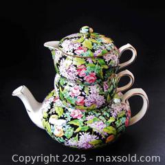 MaxSold Auction: Vintage Chintz Stacking Teapot Lord Nelson / BCM Ware 'Black Beauty'   - Aurora (Ontario, Canada) PARTNER MANAGED Downsizing Online Auction - Murray Drive