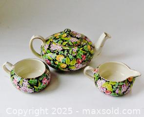 MaxSold Auction: Vintage Chintz Stacking Teapot Lord Nelson / BCM Ware 'Black Beauty'   - Aurora (Ontario, Canada) PARTNER MANAGED Downsizing Online Auction - Murray Drive
