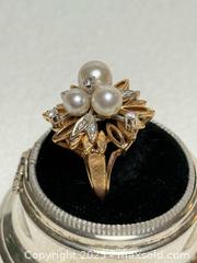 MaxSold Auction: 14K Gold + Pearl + Diamond Cocktail Ring  - Toronto (Ontario, Canada) PARTNER MANAGED Estate Sale Online Auction - Dundas Street W (STORAGE)
