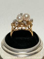 MaxSold Auction: 14K Gold + Pearl + Diamond Cocktail Ring  - Toronto (Ontario, Canada) PARTNER MANAGED Estate Sale Online Auction - Dundas Street W (STORAGE)