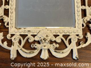 MaxSold Auction: Antique Victorian Classical Cast Iron Mirror with Shell + Lion Motif  - Toronto (Ontario, Canada) PARTNER MANAGED Estate Sale Online Auction - Dundas Street West (STORAGE)