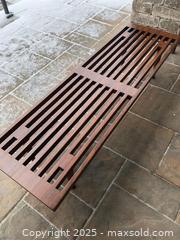 MaxSold Auction: MCM Teak Slat Wood Bench by Punch Design  - Toronto (Ontario, Canada) PARTNER MANAGED Estate Sale Online Auction - Dundas Street W (STORAGE)