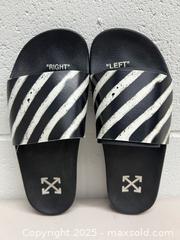MaxSold Auction: Off White Striped Slides Sandals Sz 42 New  - Toronto (Ontario, Canada) PARTNER MANAGED Estate Sale Online Auction - Dundas Street W (STORAGE)