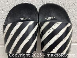 MaxSold Auction: Off White Striped Slides Sandals Sz 42 New  - Toronto (Ontario, Canada) PARTNER MANAGED Estate Sale Online Auction - Dundas Street W (STORAGE)