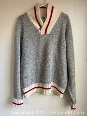 MaxSold Auction: Roots Heritage Men’s Cabin Shawl Neck Sweater in Grey XL  - Toronto (Ontario, Canada) PARTNER MANAGED Estate Sale Online Auction - Dundas Street W (STORAGE)