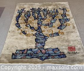 MaxSold Auction: Signed Jewish Menorah Carpet Wall Hanging by Ben Shahn Artist c.1965 - Toronto (Ontario, Canada) PARTNER MANAGED Estate Sale Online Auction - Dundas Street W (STORAGE)