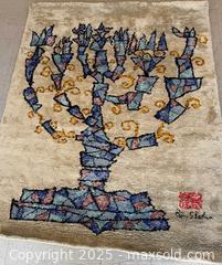 MaxSold Auction: Signed Jewish Menorah Carpet Wall Hanging by Ben Shahn Artist c.1965 - Toronto (Ontario, Canada) PARTNER MANAGED Estate Sale Online Auction - Dundas Street W (STORAGE)