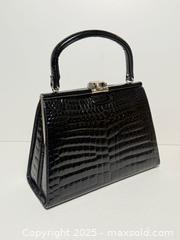 MaxSold Auction: Vintage Black Leather Crocodile Handbag  - Toronto (Ontario, Canada) PARTNER MANAGED Estate Sale Online Auction - Dundas Street W (STORAGE)