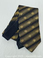 MaxSold Auction: Vintage Gianni Versace Silk Tie in Black and Gold with Medusa Head Pattern - Toronto (Ontario, Canada) PARTNER MANAGED Estate Sale Online Auction - Dundas Street West (STORAGE)