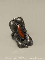 MaxSold Auction: Vintage Navajo Sterling Silver Coral Ring - Toronto (Ontario, Canada) PARTNER MANAGED Estate Sale Online Auction - Dundas Street W (STORAGE)
