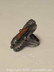 MaxSold Auction: Vintage Navajo Sterling Silver Coral Ring - Toronto (Ontario, Canada) PARTNER MANAGED Estate Sale Online Auction - Dundas Street W (STORAGE)