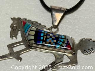 MaxSold Auction: Vintage Sterling + Gemstone Inlaid Horse Pendant  - Toronto (Ontario, Canada) PARTNER MANAGED Estate Sale Online Auction - Dundas Street W (STORAGE)