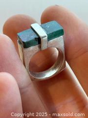 MaxSold Auction: Vintage Sterling + Green Malachite Ring  - Toronto (Ontario, Canada) PARTNER MANAGED Estate Sale Online Auction - Dundas Street W (STORAGE)
