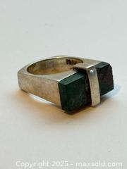 MaxSold Auction: Vintage Sterling + Green Malachite Ring  - Toronto (Ontario, Canada) PARTNER MANAGED Estate Sale Online Auction - Dundas Street W (STORAGE)