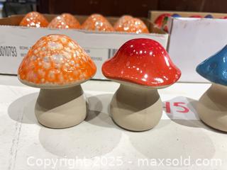 MaxSold Auction: Lot of 22 Glazed Ceramic Mushroom Figurines - Warwick (Rhode Island, USA) SELLER MANAGED Reseller Online Auction - Warwick Avenue