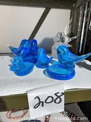 MaxSold Auction: Lot of 5 Aqua/Teal Blue Glass Bluebird of Happiness Terra Studio Figurines - Warwick (Rhode Island, USA) SELLER MANAGED Reseller Online Auction - Warwick Avenue