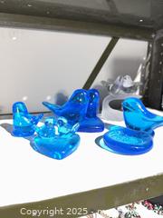 MaxSold Auction: Lot of 5 Aqua/Teal Blue Glass Bluebird of Happiness Terra Studio Figurines - Warwick (Rhode Island, USA) SELLER MANAGED Reseller Online Auction - Warwick Avenue