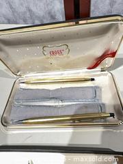 MaxSold Auction: Vintage gold filled Cross Ballpoint Pen &#38; Mechanical Pencil Set and Chrome set - Warwick (Rhode Island, USA) SELLER MANAGED Reseller Online Auction - Warwick Avenue