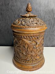 MaxSold Auction: INCREDIBLE! Carved Wood Lidded Tobacco/Humidor Jar  - Victoria (British Columbia, Canada) PARTNER MANAGED Estate Sale Online Auction PART 2 - Bay Street