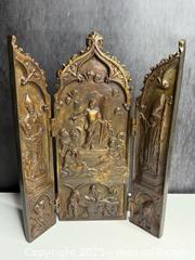 MaxSold Auction: INCREDIBLE! Large Antique Solid Bronze Religious Table Folding Triptych - Victoria (British Columbia, Canada) PARTNER MANAGED Estate Sale Online Auction PART 2 - Bay Street
