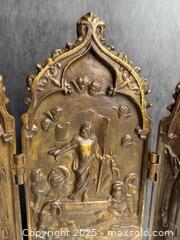 MaxSold Auction: INCREDIBLE! Large Antique Solid Bronze Religious Table Folding Triptych - Victoria (British Columbia, Canada) PARTNER MANAGED Estate Sale Online Auction PART 2 - Bay Street