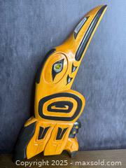 MaxSold Auction: INCREDIBLE! Northwest Coast Indigenous Carved Cedar Raven Plaque - Signed  - Victoria (British Columbia, Canada) PARTNER MANAGED Estate Sale Online Auction PART 2 - Bay Street