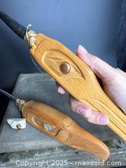 MaxSold Auction: Pair Of Northwest Coast Indigenous Cedar &#38; Copper Inlaid Eagle Carving Tools - Victoria (British Columbia, Canada) PARTNER MANAGED Estate Sale Online Auction PART 2 - Bay Street