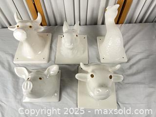 MaxSold Auction: Vintage White Ceramic Animal Wall Hangings - Campbell (California, USA) PARTNER MANAGED Estate Sale Online Auction - Dell Avenue
