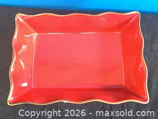 MaxSold Auction: Red Casserole Serving Dish  - Burlington (Ontario, Canada) SELLER MANAGED Charity/Fundraising Online Auction - Fraser Drive