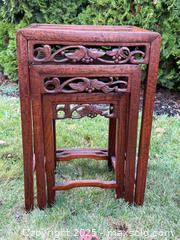 MaxSold Auction: Antique Chinese Set of Rosewood &#38; Burled Inset Nesting Tables  - Victoria (British Columbia, Canada) PARTNER MANAGED Estate Sale Online Auction PART 1 - Bay Street