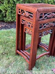 MaxSold Auction: Antique Chinese Set of Rosewood &#38; Burled Inset Nesting Tables  - Victoria (British Columbia, Canada) PARTNER MANAGED Estate Sale Online Auction PART 1 - Bay Street