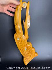 MaxSold Auction: Large Northwest Coast Indigenous Carved Cedar Raven Moon Plaque - Signed - Victoria (British Columbia, Canada) PARTNER MANAGED Estate Sale Online Auction PART 1 - Bay Street