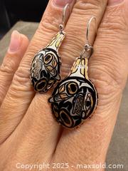 MaxSold Auction: Northwest Coast Indigenous Sterling Silver, Gold &#38; Copper Killer Whale Orca Earrings  - Victoria (British Columbia, Canada) PARTNER MANAGED Estate Sale Online Auction PART 1 - Bay Street