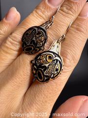 MaxSold Auction: Northwest Coast Indigenous Sterling Silver, Gold &#38; Copper Killer Whale Orca Earrings  - Victoria (British Columbia, Canada) PARTNER MANAGED Estate Sale Online Auction PART 1 - Bay Street