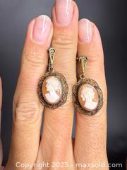MaxSold Auction: Pair Of Antique Sterling Silver Cameo Earrings  - Victoria (British Columbia, Canada) PARTNER MANAGED Estate Sale Online Auction PART 1 - Bay Street