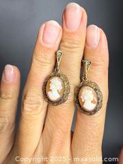 MaxSold Auction: Pair Of Antique Sterling Silver Cameo Earrings  - Victoria (British Columbia, Canada) PARTNER MANAGED Estate Sale Online Auction PART 1 - Bay Street