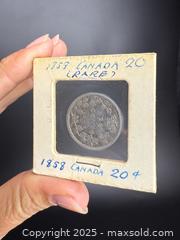 MaxSold Auction: Rare Canadian Silver 20 Cent Coin (1858) - Victoria (British Columbia, Canada) PARTNER MANAGED Estate Sale Online Auction PART 1 - Bay Street